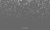 Snow fall, vector shiny snowflakes overlay background, Christmas snowfall flakes and winter glitter ice frost shine effect