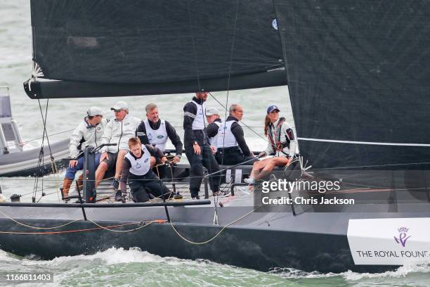 Catherine, Duchess of Cambridge at the helm competing on behalf of The Royal Foundation in the inaugural King’s Cup regatta hosted by the Duke and...