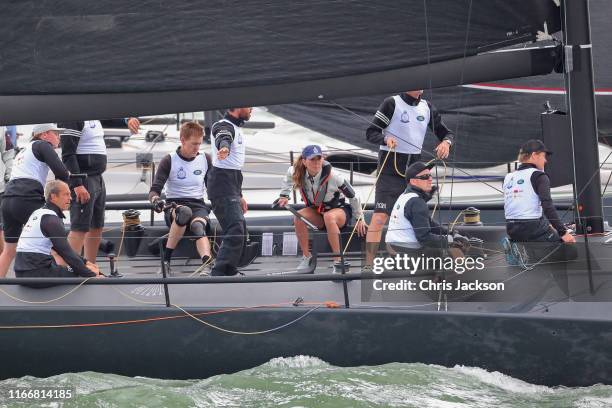 Catherine, Duchess of Cambridge at the helm competing on behalf of The Royal Foundation in the inaugural King’s Cup regatta hosted by the Duke and...