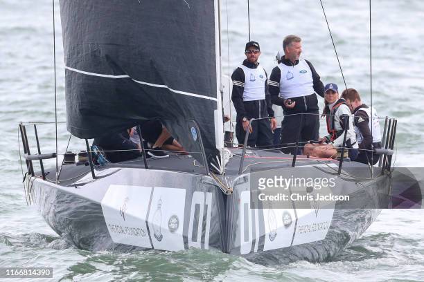 Catherine, Duchess of Cambridge at the helm competing on behalf of The Royal Foundation in the inaugural King’s Cup regatta hosted by the Duke and...