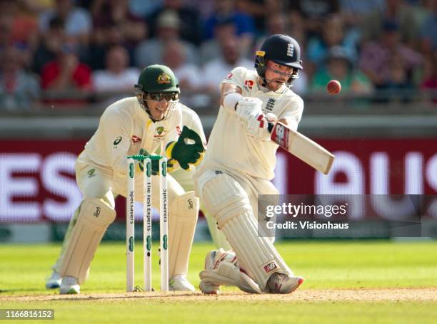 Rory Burns of England batting during day two of the first Ashes test match at Edgbaston on August 2, 2019 in Birmingham, England.