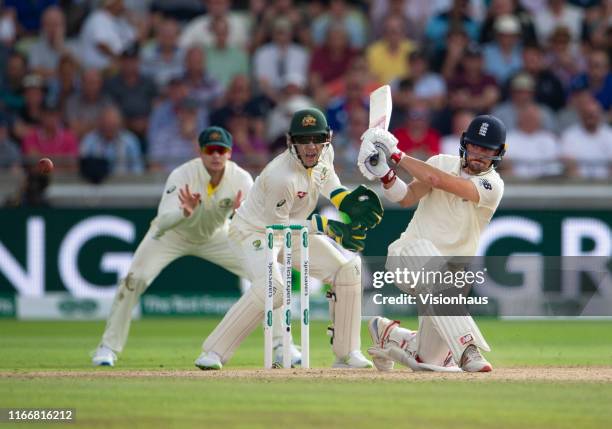Rory Burns of England batting during day two of the first Ashes test match at Edgbaston on August 2, 2019 in Birmingham, England.