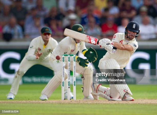 Rory Burns of England batting during day two of the first Ashes test match at Edgbaston on August 2, 2019 in Birmingham, England.