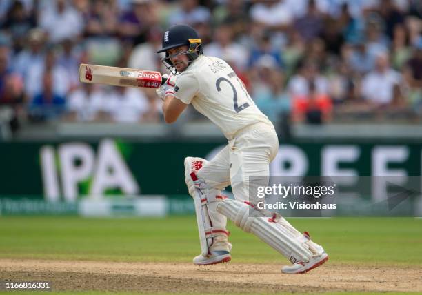 Rory Burns of England batting during day two of the first Ashes test match at Edgbaston on August 2, 2019 in Birmingham, England.