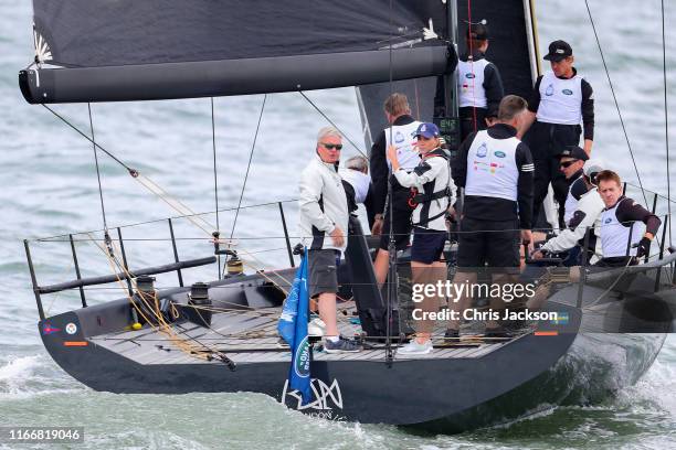 Catherine, Duchess of Cambridge at the helm competing on behalf of The Royal Foundation in the inaugural King’s Cup regatta hosted by the Duke and...