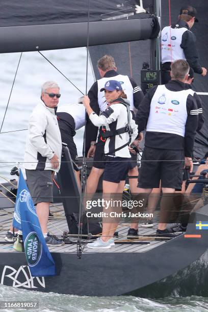 Catherine, Duchess of Cambridge at the helm competing on behalf of The Royal Foundation in the inaugural King’s Cup regatta hosted by the Duke and...