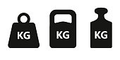 Weight icon set
