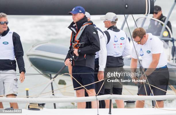 Prince William, Duke of Cambridge takes part in the King's Cup Regatta on August 08, 2019 in Cowes, England.