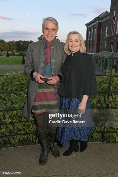 Jeremy Irons and Sinead Cusack attend the ATG Summer Party at Kensington Palace Gardens in celebration of Sir Ian McKellen on September 8, 2019 in...