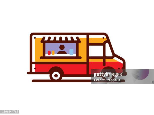 食品卡車 - food truck 幅插畫檔、美工圖案、卡通及圖標