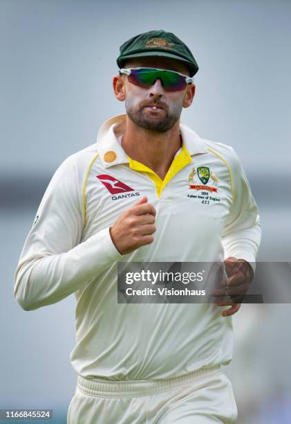 Nathan Lyon of Australia during day three of the First Ashes test match at Edgbaston on August 3, 2019 in Birmingham, England.