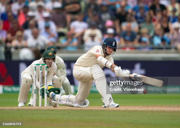 Stuart Broad of England batting during day three of the First Ashes test match at Edgbaston on August 3, 2019 in Birmingham, England.