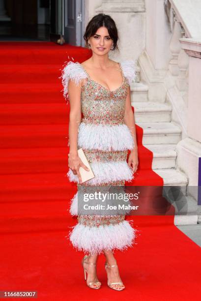 Penelope Cruz attends the "Pain And Glory" UK Premiere and opening gala of Film4 Summer Screen at Somerset House on August 08, 2019 in London,...