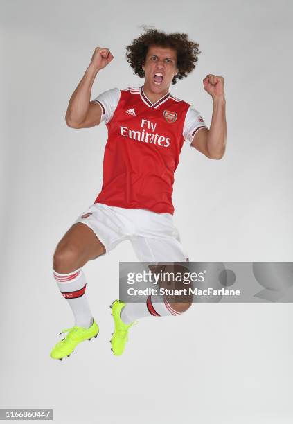New Arsenal signing David Luiz at London Colney on August 08, 2019 in St Albans, England.