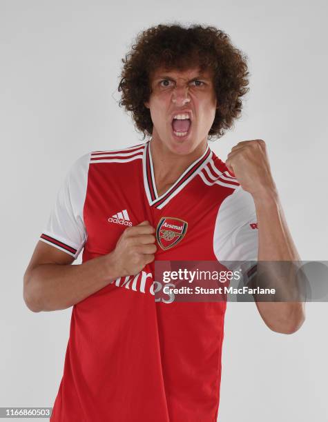 New Arsenal signing David Luiz at London Colney on August 08, 2019 in St Albans, England.