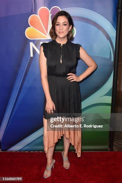 Caitlin McGee attends the 2019 TCA NBC Press Tour Carpet at The Beverly Hilton Hotel on August 08, 2019 in Beverly Hills, California.