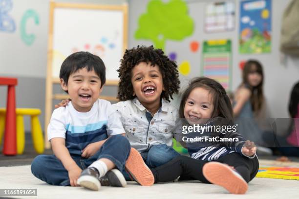 happy preschool friends - preschool stock pictures, royalty-free photos & images
