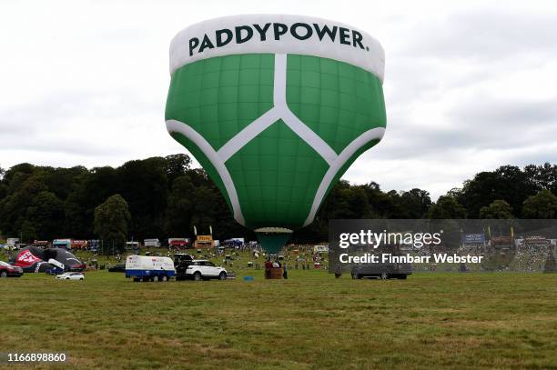 The Paddy Power underpants balloon on the first day of the Bristol International Balloon Fiesta on August 8, 2019 in Bristol, England. The Bristol...