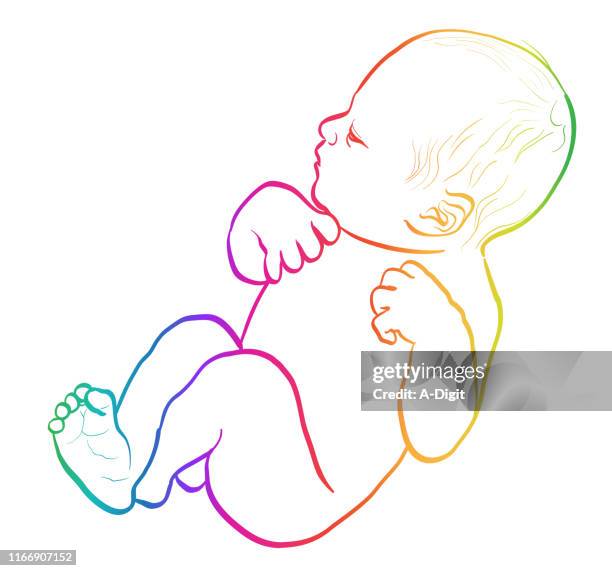 newborn human rainbow - premature stock illustrations