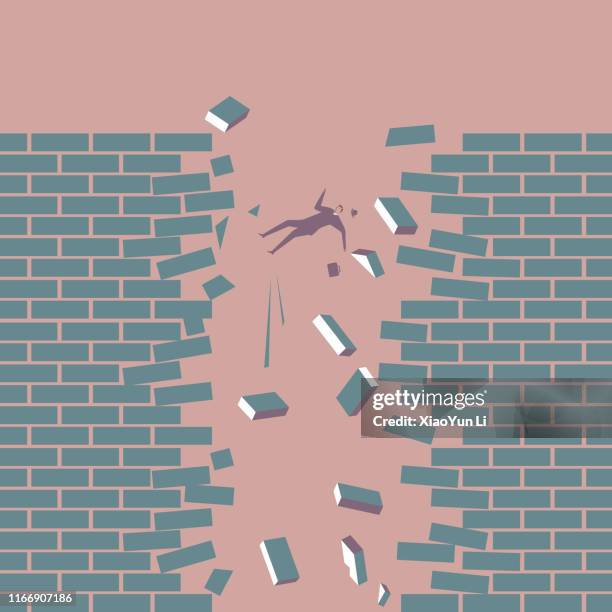 businessman falling - cliff stock illustrations