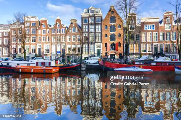 an amsterdam landscape - amsterdam winter stock pictures, royalty-free photos & images