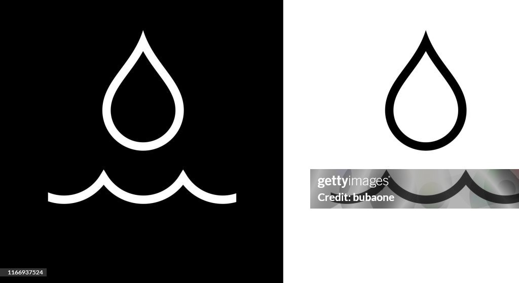 Icono de gota de agua y onda