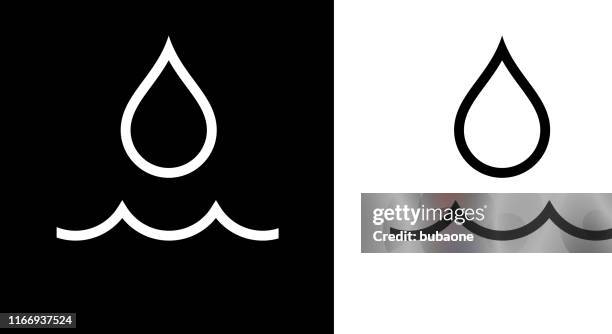 water drop and wave icon - wave water icon stock illustrations