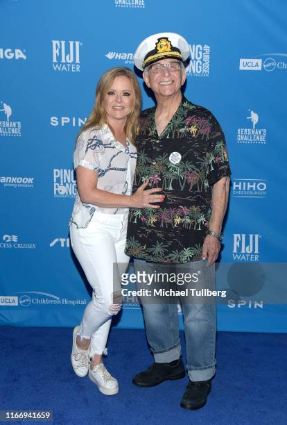 Actors Jill Whelan and Gavin MacLeod attend the 7th annual Ping Pong 4 Purpose celebrity tournament fundraiser at Dodger Stadium on August 08, 2019...