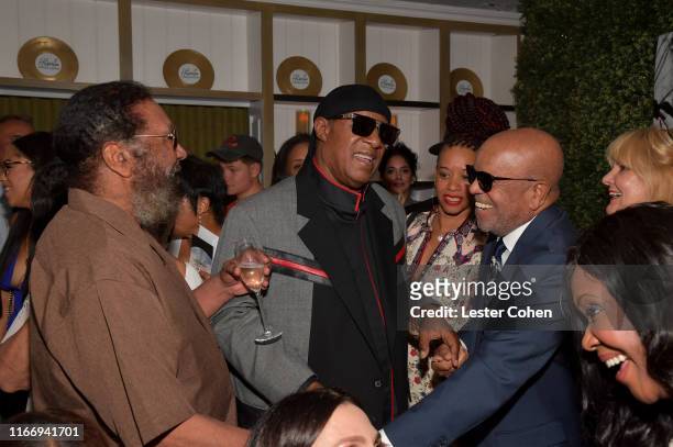 Brian Holland, Stevie Wonder, Tomeeka Robyn Bracy and Berry Gordy attend the World Premiere and After Party of Showtime's "HITSVILLE: The MAKING OF...