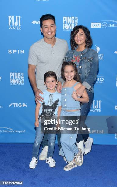 Mario Lopez, Courtney Laine Mazza, Gia Francesca Lopez and Dominic Lopez attend the 7th annual Ping Pong 4 Purpose celebrity tournament fundraiser at...