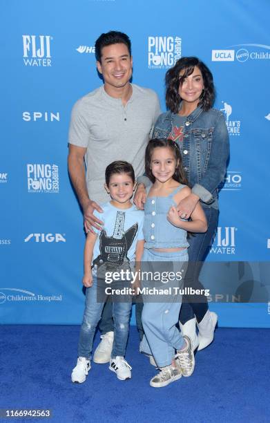 Mario Lopez, Courtney Laine Mazza, Gia Francesca Lopez and Dominic Lopez attend the 7th annual Ping Pong 4 Purpose celebrity tournament fundraiser at...