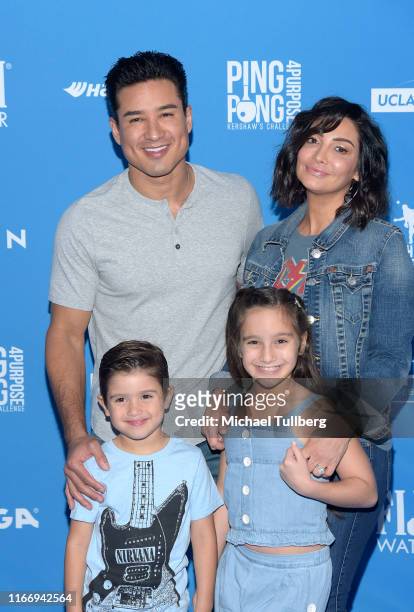 Mario Lopez, Courtney Laine Mazza, Gia Francesca Lopez and Dominic Lopez attend the 7th annual Ping Pong 4 Purpose celebrity tournament fundraiser at...