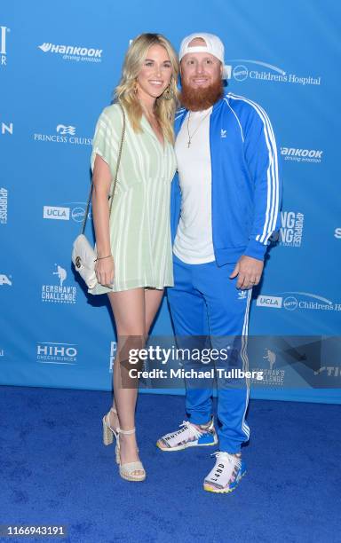 Kourtney Pogue and Los Angeles Dodgers player Justin Turner attend the 7th annual Ping Pong 4 Purpose celebrity tournament fundraiser at Dodger...