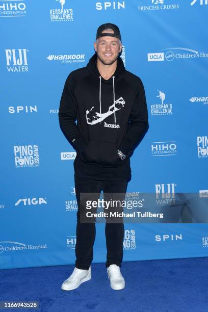 Colton Underwood attends the 7th annual Ping Pong 4 Purpose celebrity tournament fundraiser at Dodger Stadium on August 08, 2019 in Los Angeles,...