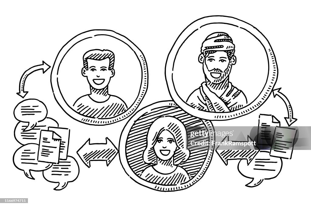 Language Interpreter Translation Service Drawing High-Res Vector ...