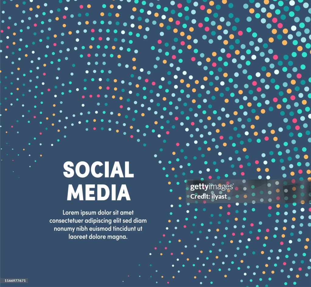 Ilustración colorida de movimiento circular para redes sociales