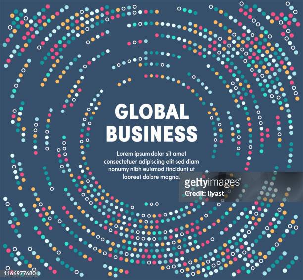 stockillustraties, clipart, cartoons en iconen met kleurrijke circulaire beweging illustratie voor global business - giganten van het internet