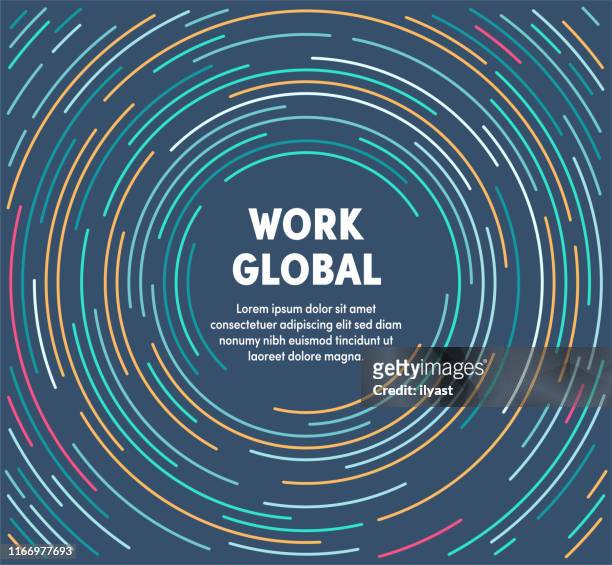ilustraciones, imágenes clip art, dibujos animados e iconos de stock de ilustración de movimiento circular colorido para el trabajo global - pequeña empresa