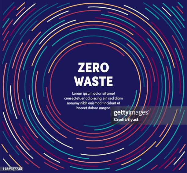 colorful circular motion illustration for zero waste - sustainability background stock illustrations