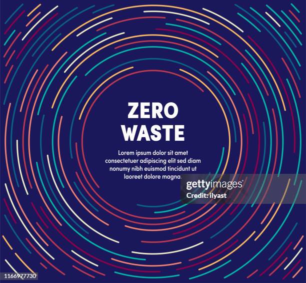 colorful circular motion illustration for zero waste - e mail template stock illustrations