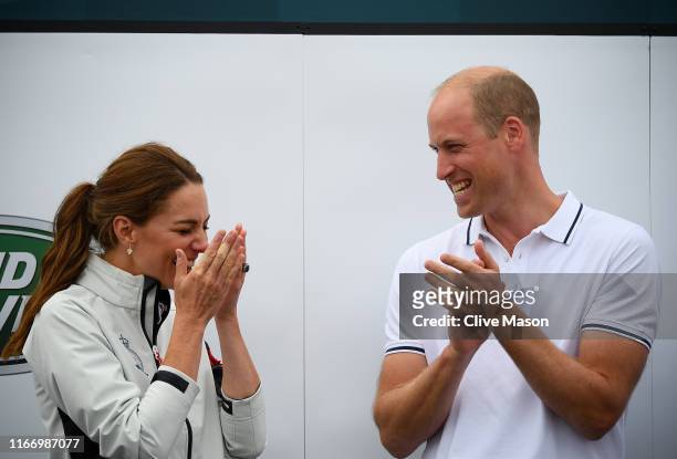 Catherine, Duchess of Cambridge and her husband Prince William, Duke of Cambridge competing on behalf of The Royal Foundation at the inaugural King’s...