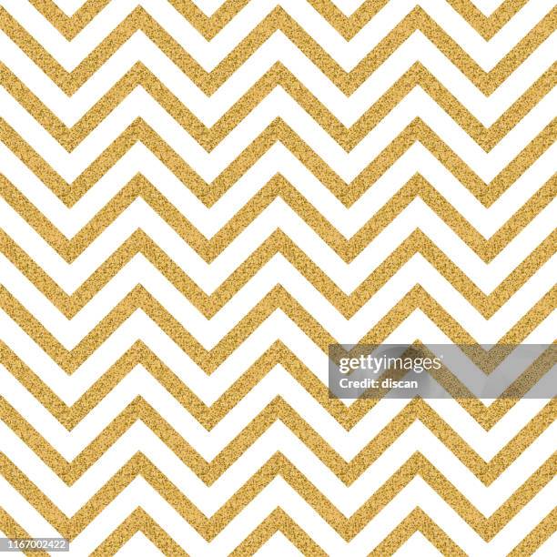 stockillustraties, clipart, cartoons en iconen met abstracte gouden glitter geometrische zigzag naadloze patroon achtergrond. - chevron