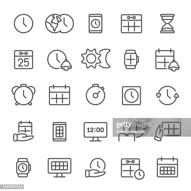 time icons - day and night image series stock illustrations