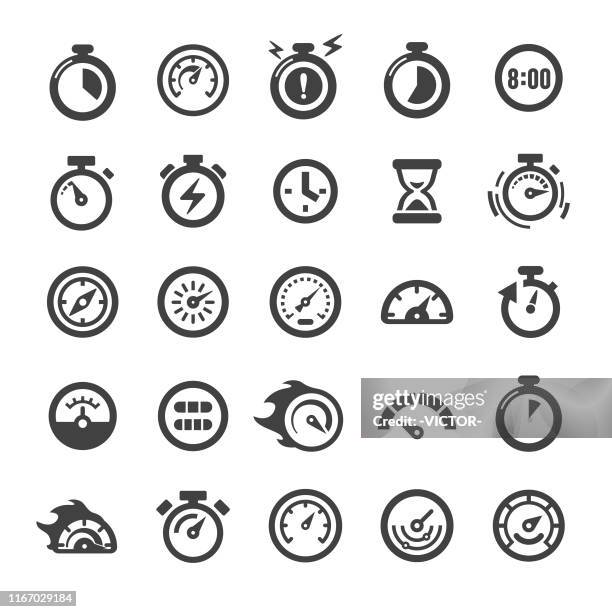 gauge and speedometer icons - smart series - gas meter stock illustrations