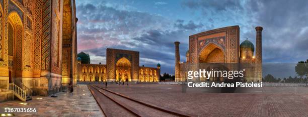 registan square in samarkand, uzbekistan - uzbekistan foto e immagini stock