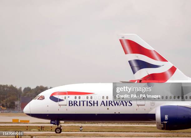 British Airways planes at Terminal Five at Heathrow Airport, London, on day one of the first-ever strike by British Airways pilots. The 48 hour walk...