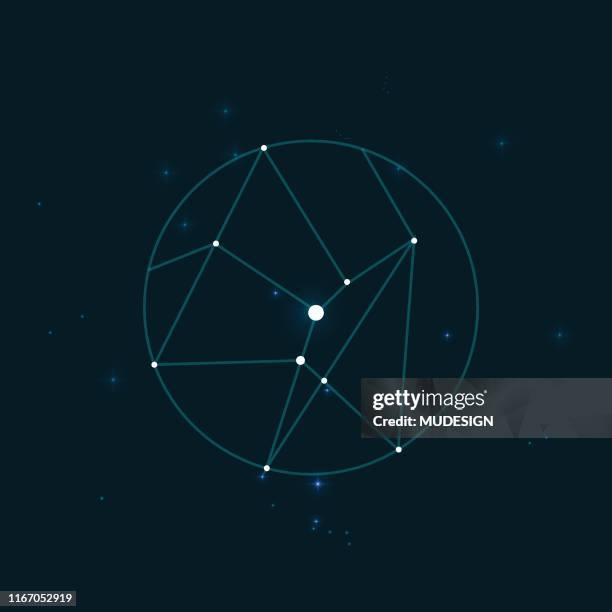 nachthimmel mit schütze-konstellation - constellation stock-grafiken, -clipart, -cartoons und -symbole