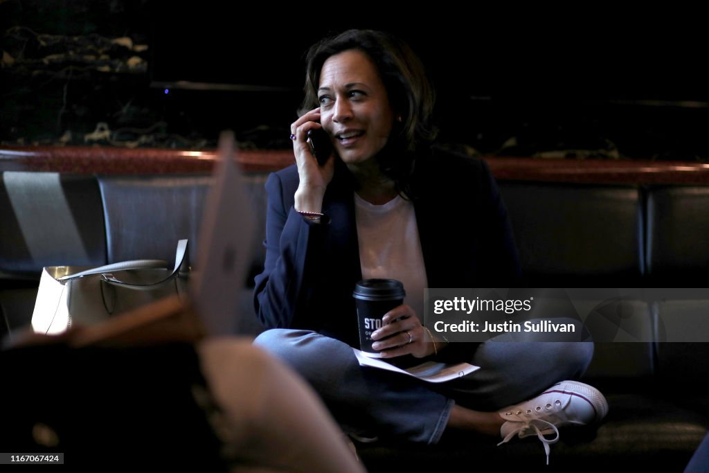 Presidential Candidate Kamala Harris Takes Campaign Bus Trip Across Iowa