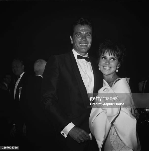 American actors Tom Tryon and Mary Ann Mobley at the premiere of the film 'The Sandpiper', USA, 1965.