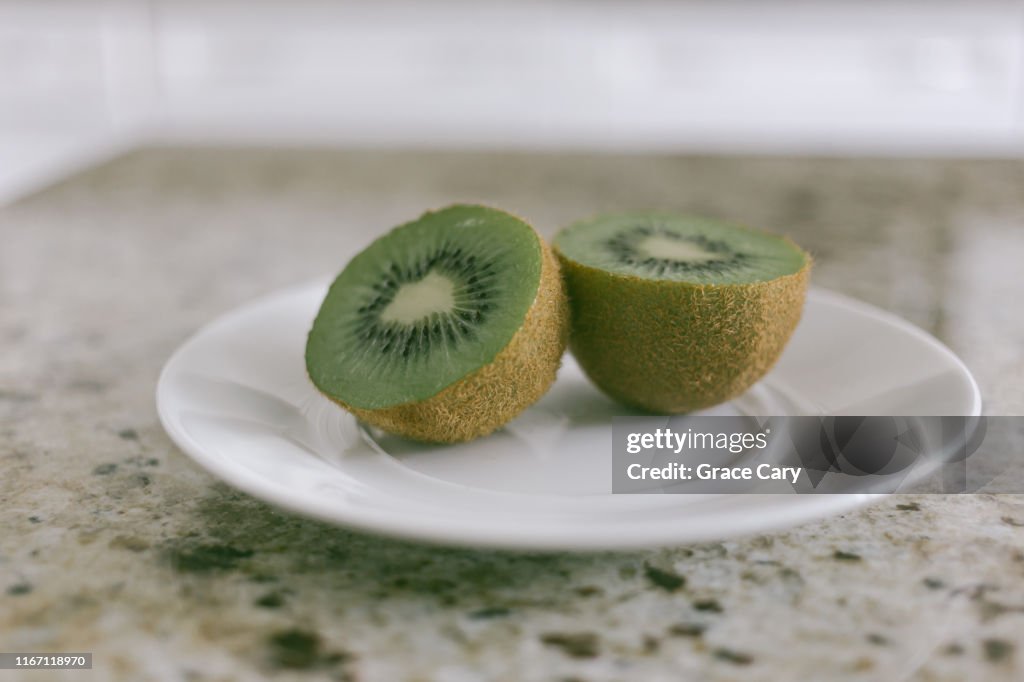 Kiwi Fruit on Saucer